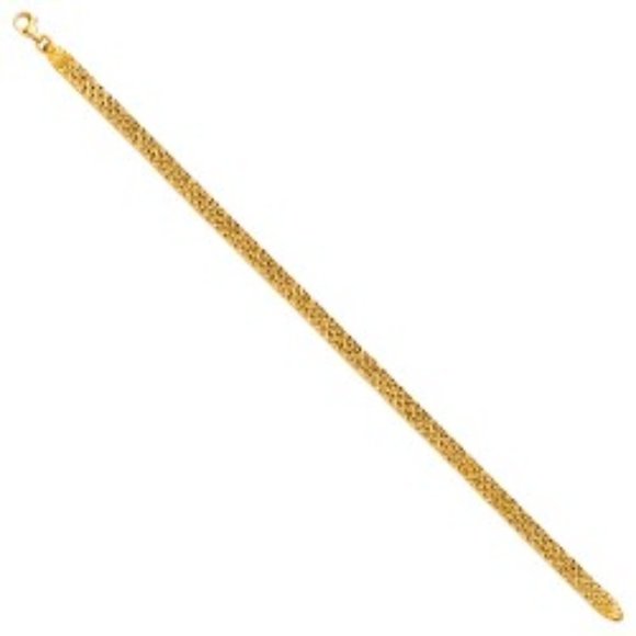 14K Yellow Gold Crystal Cut Bracelet - 7.25"